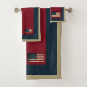 Amerikanisches Flaggen-Patriotismus-Handtuch-Set Badhandtuch Set