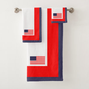 Amerikanisches Flaggen-Patriotismus-Handtuch-Set Badhandtuch Set