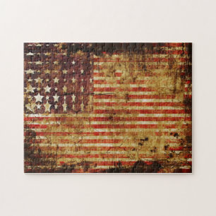 Amerikanisches Flaggen-Puzzle mit Stressoptik