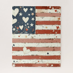 Amerikanisches Flaggen-Volksgut-Puzzle