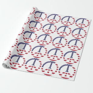 AMERIKANISCHES FLAGGENFRIEDENSSIGNAL GESCHENKPAPIER