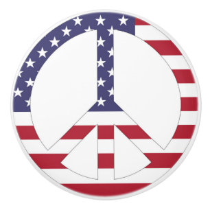 AMERIKANISCHES FLAGGENFRIEDENSSIGNAL KERAMIKKNAUF