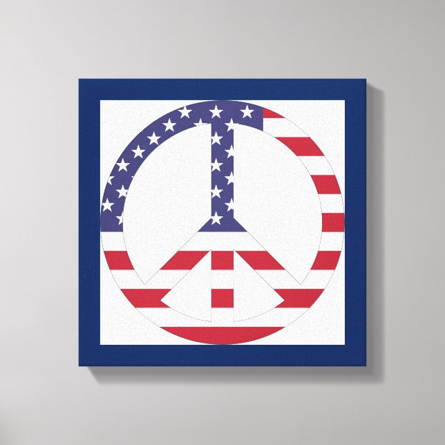 AMERIKANISCHES FLAGGENFRIEDENSSIGNAL LEINWANDDRUCK (Vorderseite)