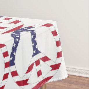 AMERIKANISCHES FLAGGENFRIEDENSSIGNAL TISCHDECKE
