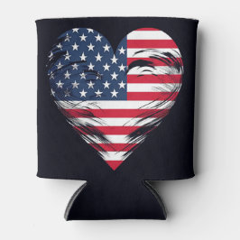 Amerikanisches Flaggenherz Dosenkühler