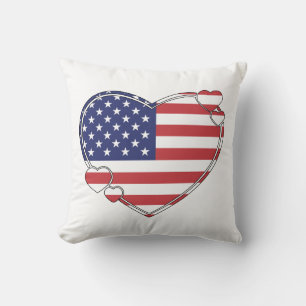 Amerikanisches Flaggenherz Kissen
