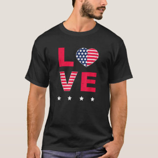 Amerikanisches Flaggenherz T-Shirt