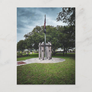 Amerikanisches Flaggenmahnmal mit steinernen Säule Postkarte