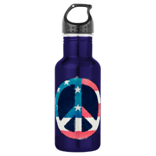 Amerikanisches Friedenszeichen Grunge Trinkflasche