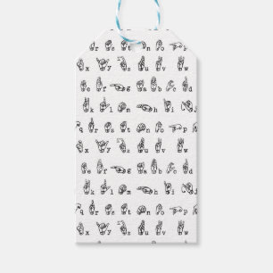 Amerikanisches Gebärdensprache-Alphabet in Geschenkanhänger