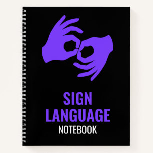 Amerikanisches Gebärdensprachheft - Violette ASL-H Notizbuch