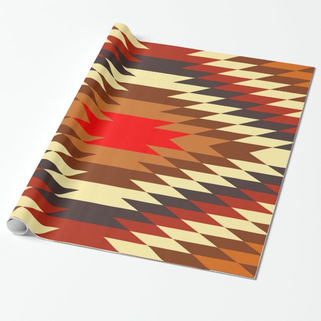 amerikanisches gebürtiges traditionelles Motiv des Geschenkpapier (Ungerollt)