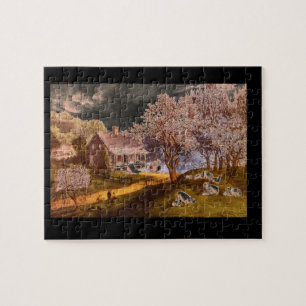 Amerikanisches Gehöft Spring_Engravings