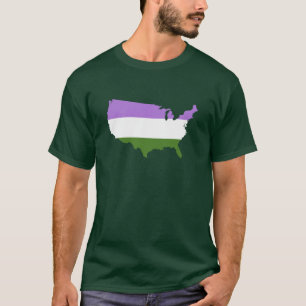 Amerikanisches Genderqueer-Stolz-Karten-T-Shirt T-Shirt
