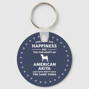 Amerikanisches Glück in der Akita-Adoption Schlüsselanhänger