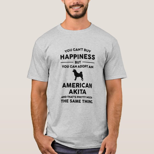 Amerikanisches Glück in der Akita-Adoption T-Shirt (Vorderseite)