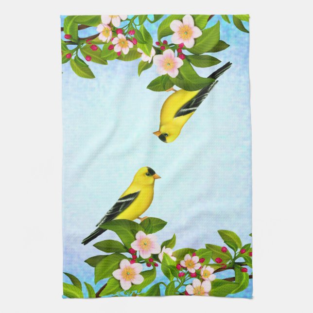 Amerikanisches Goldfinch-Vogel-Handtuch Geschirrtuch (Vertikal)