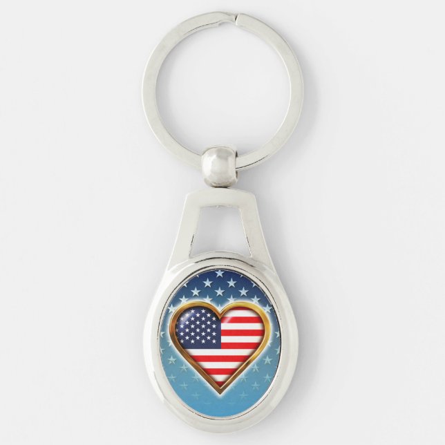 Amerikanisches Herz Schlüsselanhänger (Vorderseite)