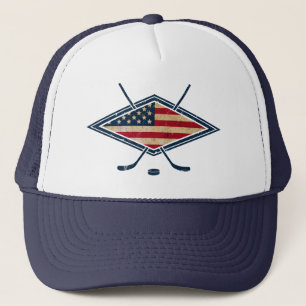 Amerikanisches Hockey-Flaggen-Logo Truckerkappe