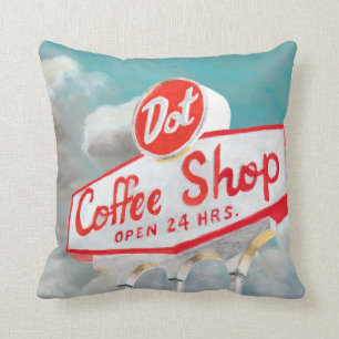 Amerikanisches Kaffeestube-Zeichen des Kissen