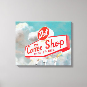 Amerikanisches Kaffeestube-Zeichen des Leinwanddruck