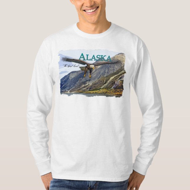 Amerikanisches Kleiderlange Hülse Alaskas T-Shirt (Vorderseite)