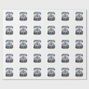 Amerikanisches Lebensgefühl Patriotischer See Vekt Geschenkpapier