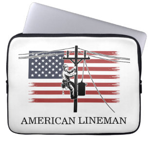 Amerikanisches Leitungsmonteur-Flag- Versorgungsar Laptopschutzhülle