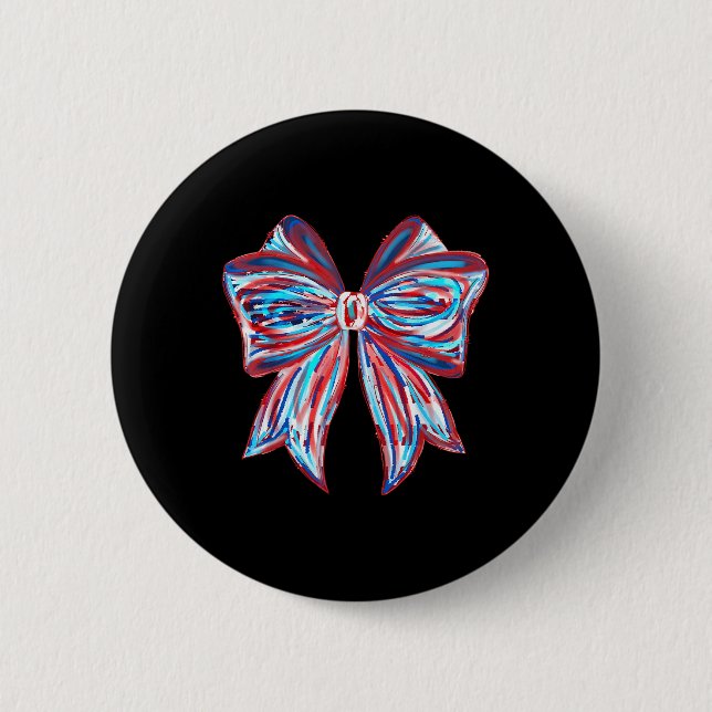 Amerikanisches Mädchen 4. Juli Amerikanische Flagg Button (Vorderseite)