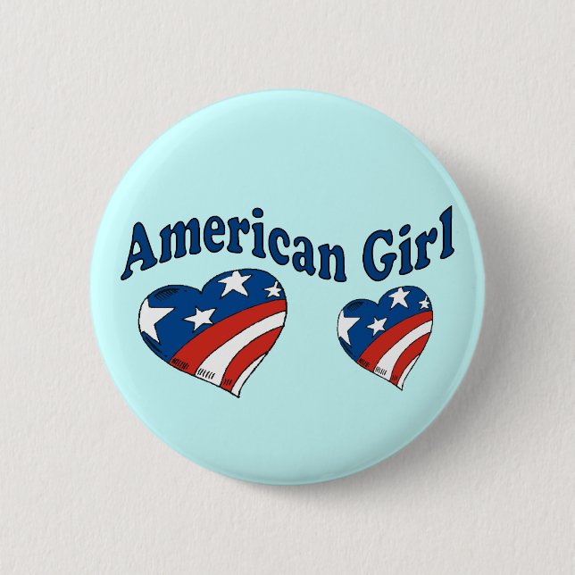 Amerikanisches Mädchen Button (Vorderseite)