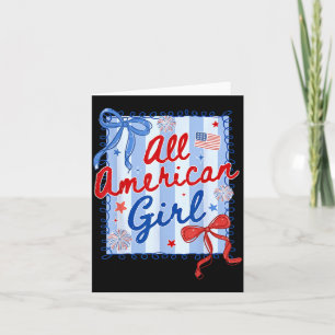 Amerikanisches Mädchen Coquette Bow 4. Juli Mädche Karte