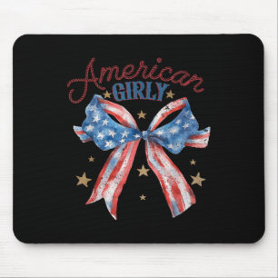 Amerikanisches Mädchen süß Kokette Schleife 4. Jul Mousepad