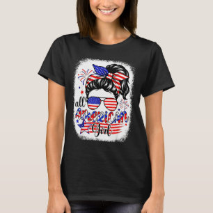 Amerikanisches Mädchen USA-Flagge 4. Juli Frauen K T-Shirt