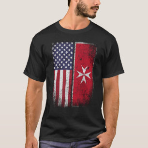 Amerikanisches maltesisches Flaggen-T - T-Shirt