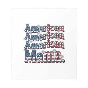 Amerikanisches Mama Patriotisches Vintage-Gravur-S Notizblock