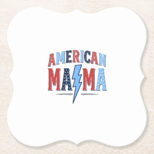 Amerikanisches Mama Patriotisches Vintage-Gravur-S Untersetzer