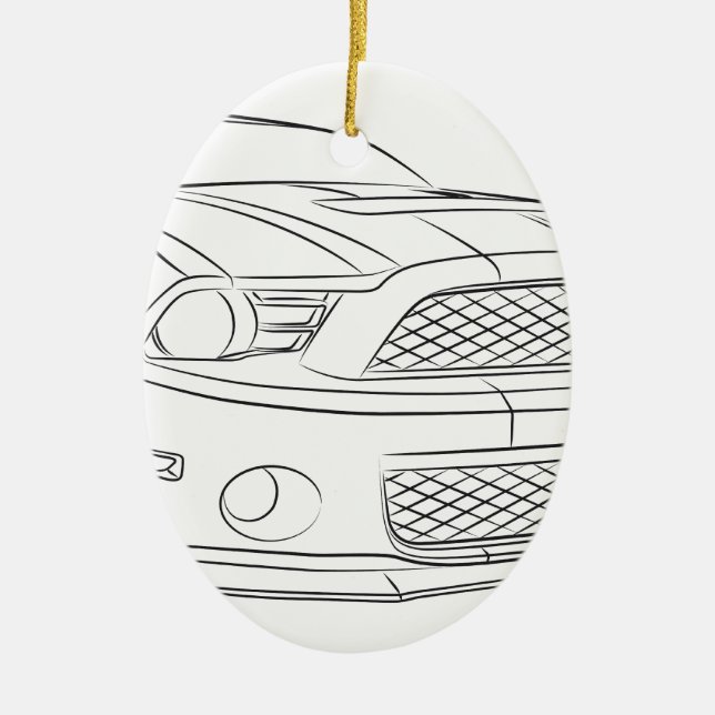 Amerikanisches Muskelauto Keramikornament (Vorne)