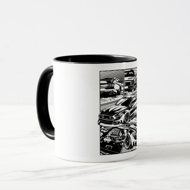 AMERIKANISCHES MUSKELAUTO TASSE (Vorderseite Links)
