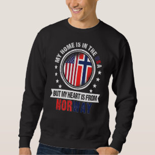 Amerikanisches norwegisches Flaggenherz aus Norweg Sweatshirt