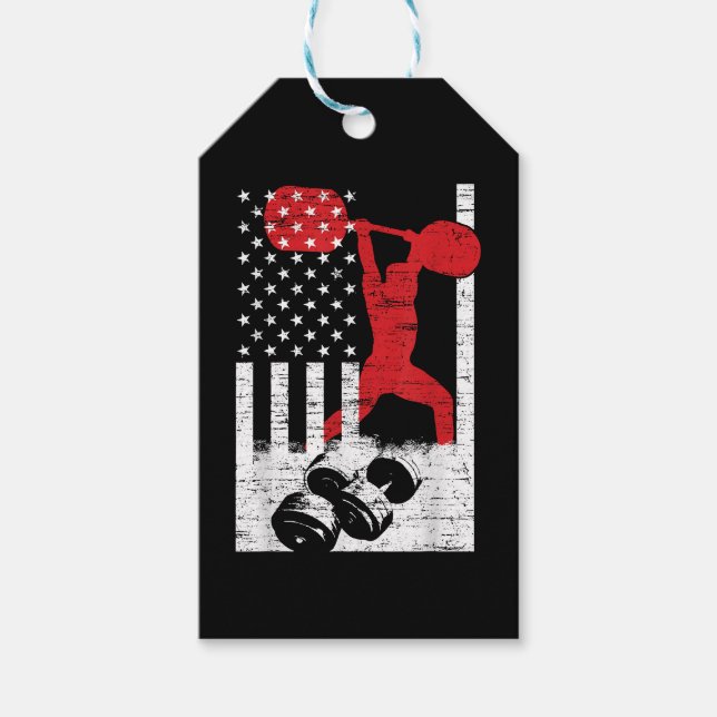 Amerikanisches olympisches Gewicht Geschenkanhänger (Vorderseite)