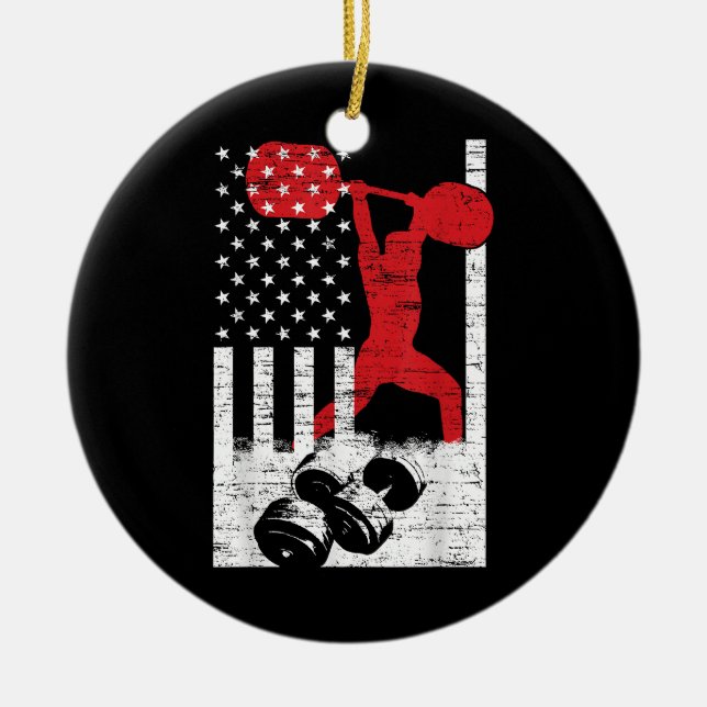 Amerikanisches olympisches Gewicht Keramik Ornament (Vorne)