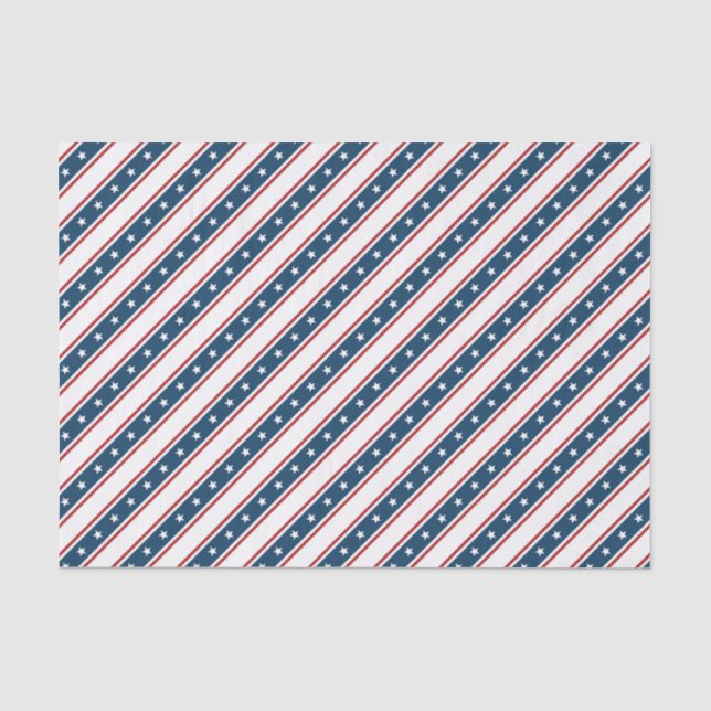 Amerikanisches patriotisches US Flagge-Muster Seidenpapier (Vorderseite)