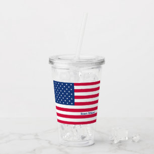 Amerikanisches personalisiertes patriotisches der acryltrinkbecher