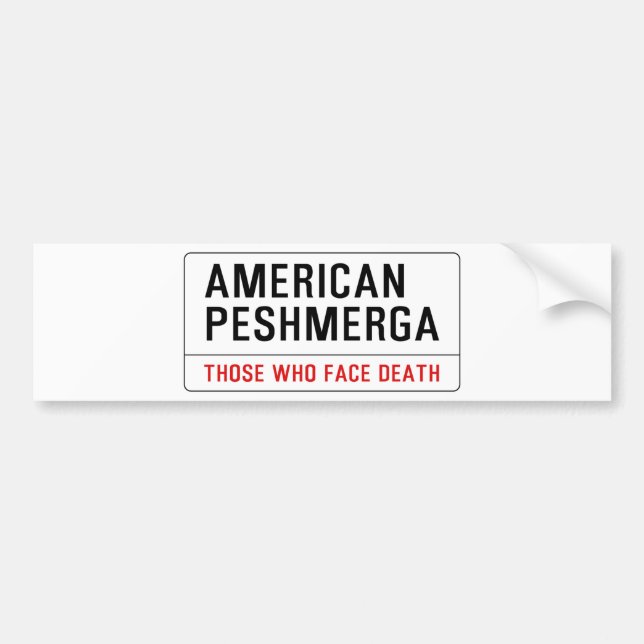 AMERIKANISCHES PESHMERGA AUTOAUFKLEBER (Vorne)