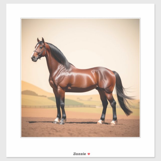 amerikanisches Pferd Aufkleber (Blatt)