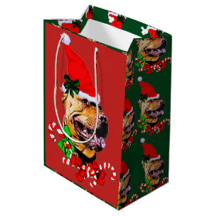 Amerikanisches Pitbull-Terrier-Weihnachten Mittlere Geschenktüte