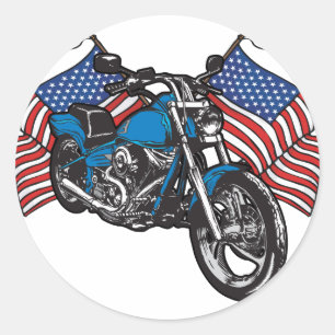 Amerikanisches Radfahrer-Motorrad Runder Aufkleber