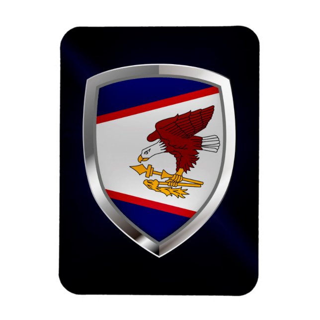 Amerikanisches Samoa-Metallic-Emblem Magnet (Vertikal)