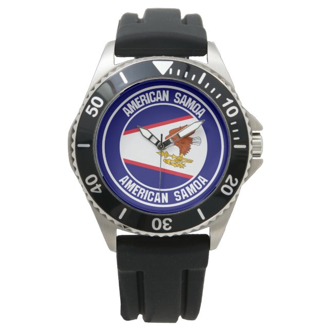Amerikanisches Samoa-RundEmblem Armbanduhr (Vorderseite)