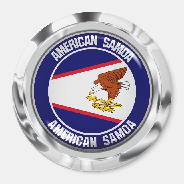 Amerikanisches Samoa-RundEmblem Magnet (Vorne)